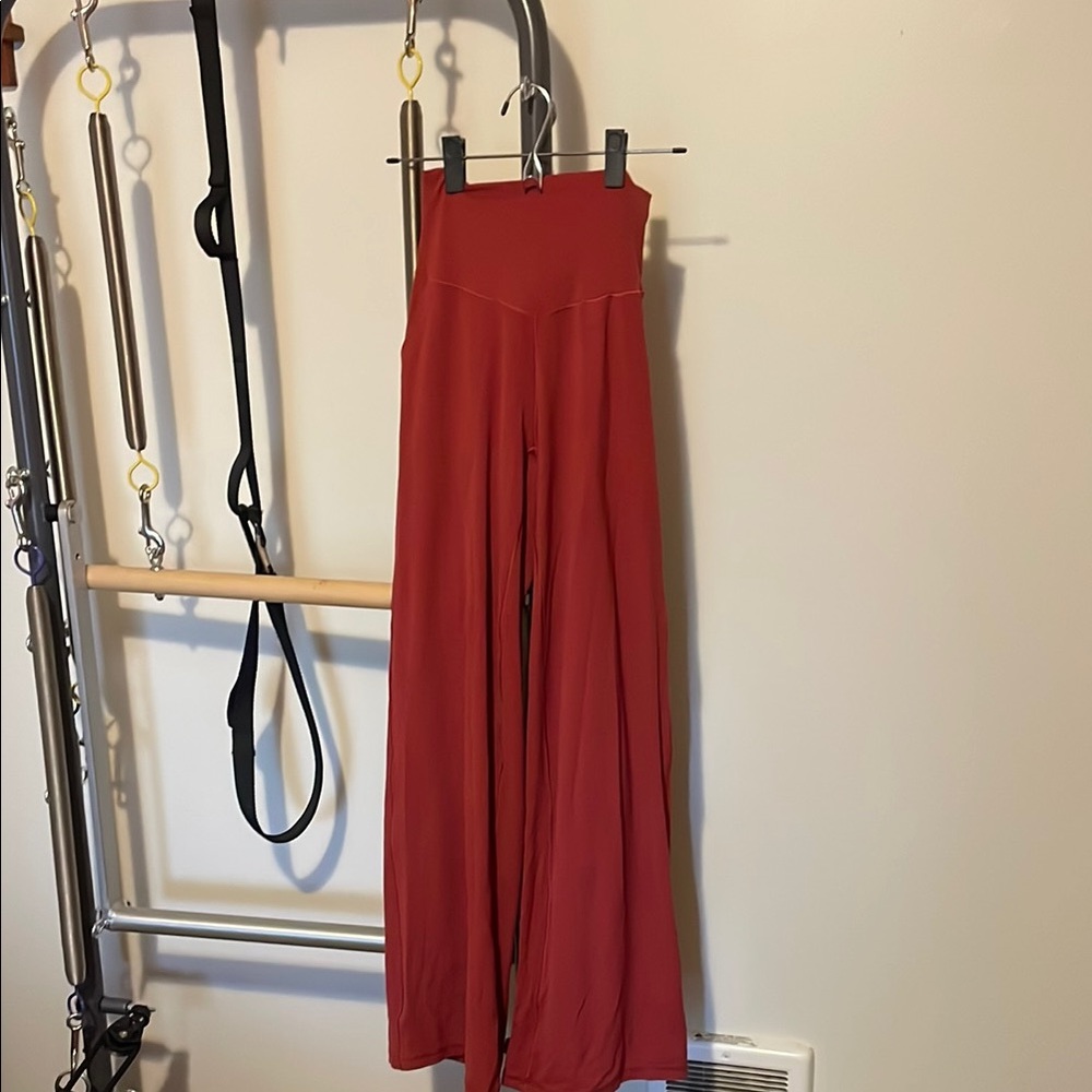 aerie High-Waist Wide-Leg Pants in Rust